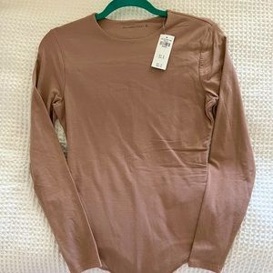 Abercrombie and Fitch Cotton Seamless Fabric Crew Bodysuit